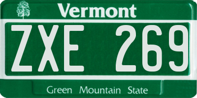VT license plate ZXE269