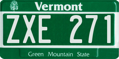 VT license plate ZXE271