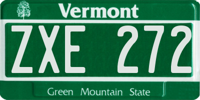 VT license plate ZXE272