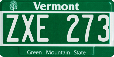 VT license plate ZXE273