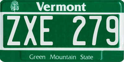 VT license plate ZXE279