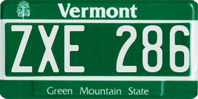 VT license plate ZXE286
