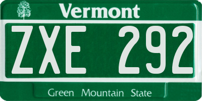 VT license plate ZXE292