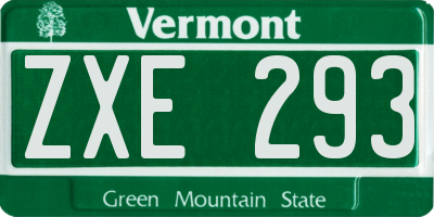 VT license plate ZXE293
