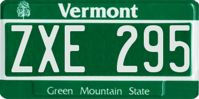 VT license plate ZXE295