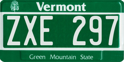 VT license plate ZXE297