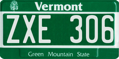 VT license plate ZXE306
