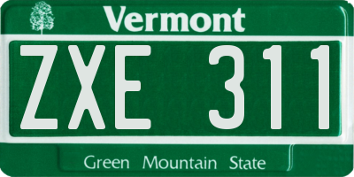 VT license plate ZXE311