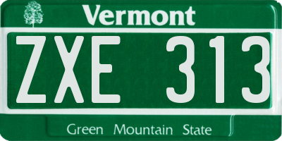 VT license plate ZXE313