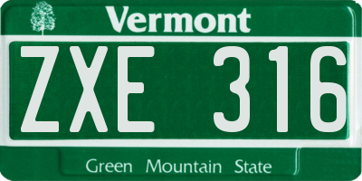 VT license plate ZXE316