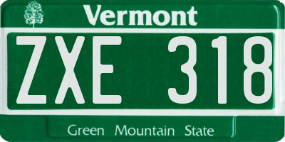 VT license plate ZXE318