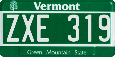 VT license plate ZXE319