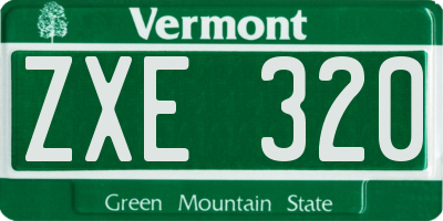 VT license plate ZXE320