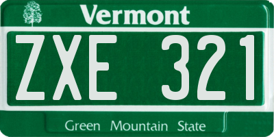 VT license plate ZXE321