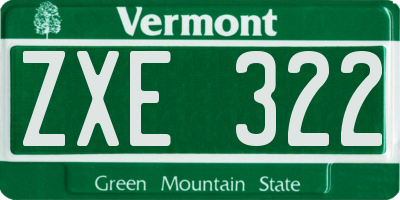 VT license plate ZXE322