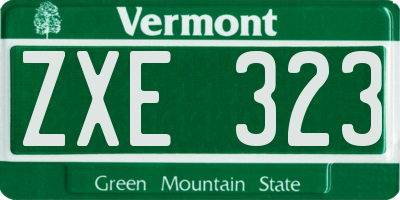 VT license plate ZXE323