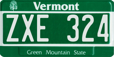 VT license plate ZXE324