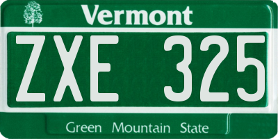 VT license plate ZXE325