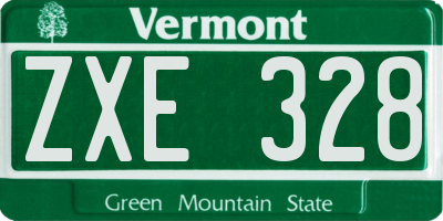 VT license plate ZXE328