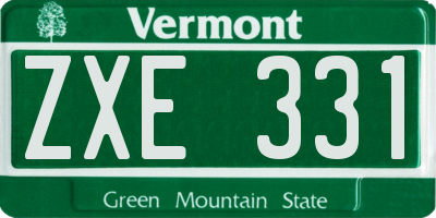 VT license plate ZXE331