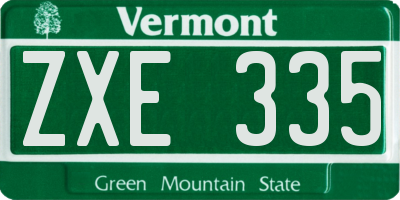 VT license plate ZXE335
