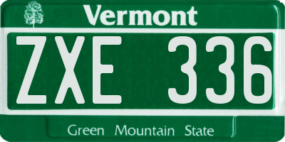 VT license plate ZXE336