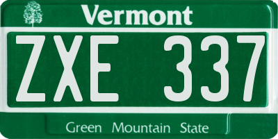 VT license plate ZXE337