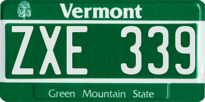 VT license plate ZXE339
