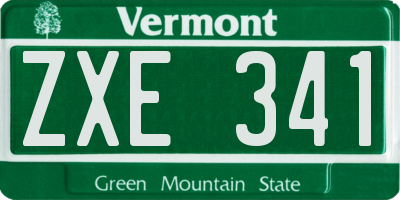 VT license plate ZXE341