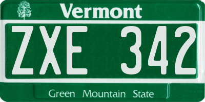 VT license plate ZXE342