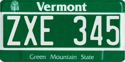 VT license plate ZXE345