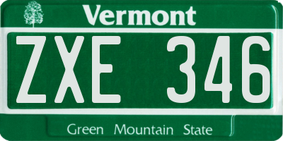 VT license plate ZXE346