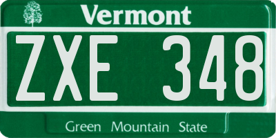 VT license plate ZXE348