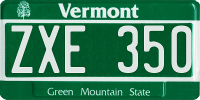 VT license plate ZXE350