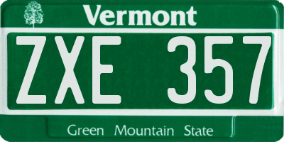 VT license plate ZXE357