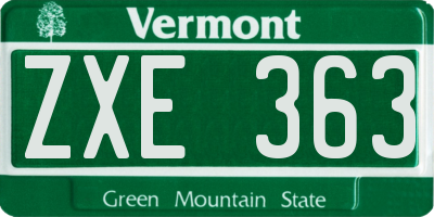 VT license plate ZXE363
