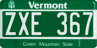 VT license plate ZXE367