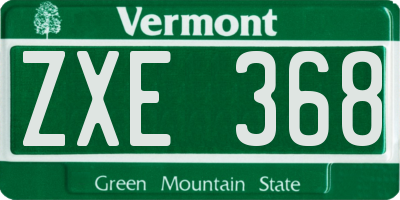 VT license plate ZXE368
