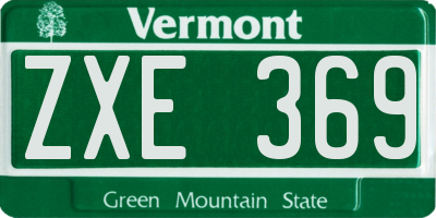 VT license plate ZXE369