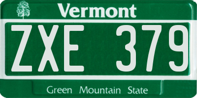 VT license plate ZXE379