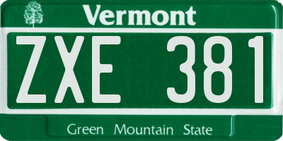 VT license plate ZXE381