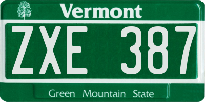 VT license plate ZXE387