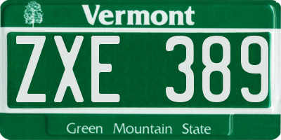 VT license plate ZXE389