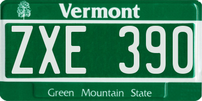 VT license plate ZXE390