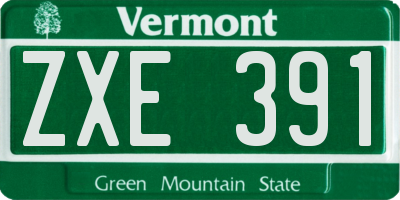 VT license plate ZXE391