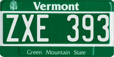 VT license plate ZXE393