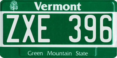 VT license plate ZXE396