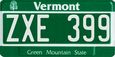 VT license plate ZXE399