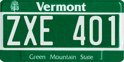 VT license plate ZXE401