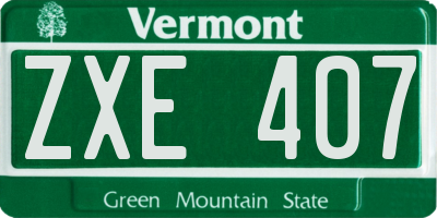VT license plate ZXE407